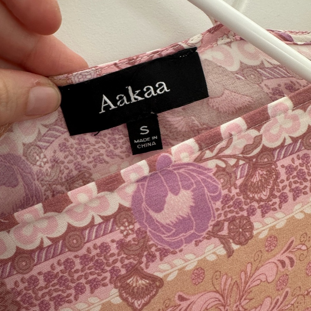 Aakaa Pink and Purple Floral Dress - Picture 3 of 3